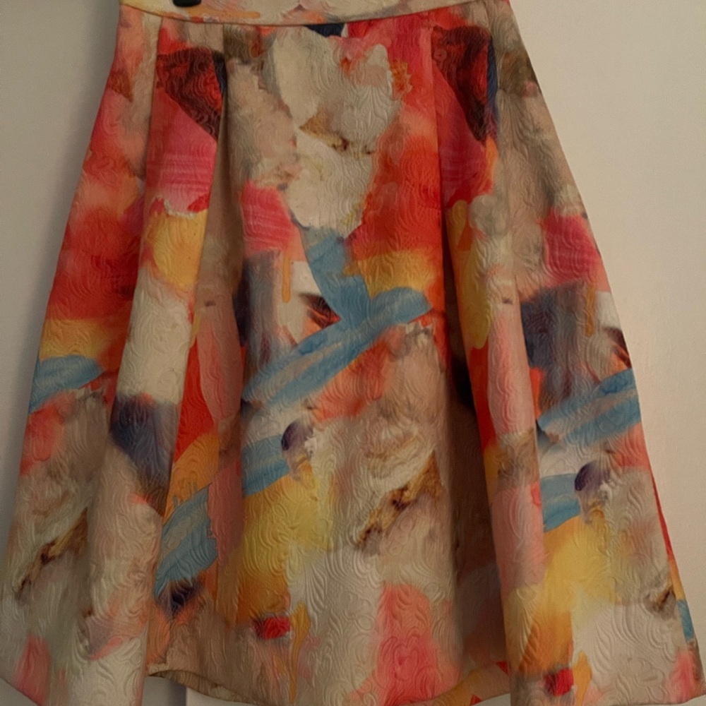H&M Multicolor Abstract A-Line Skirt
